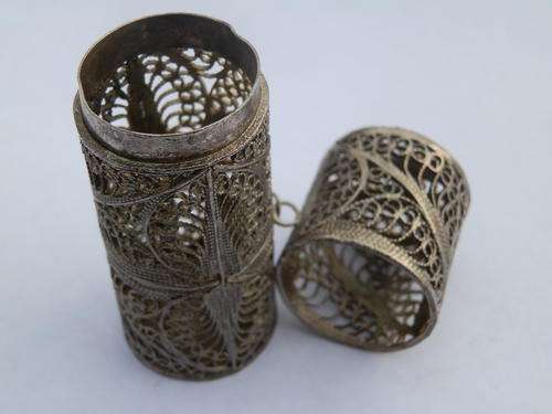 Antique silver filigree hairpin holder - shipping R40 insured