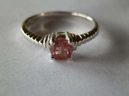 Sterling silver pink tourmaline ring