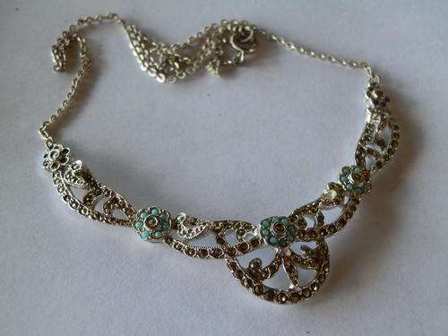 Vintage sterling silver turquoise necklace