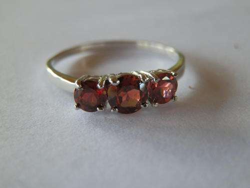 Sterling silver garnet ring