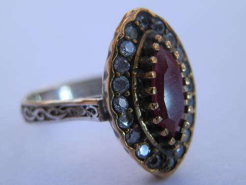 Old 9ct gold and sterling silver ruby ring. Two (2) weeks to pay