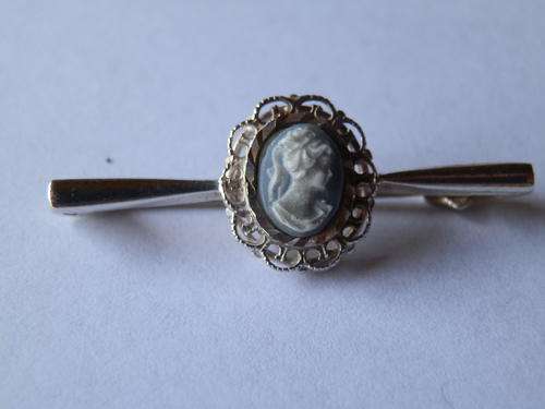 Vintage sterling silver cameo brooch - two (2) weeks to pay