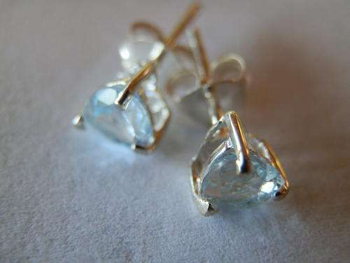 New solid sterling silver natural blue topaz ring - two (2) weeks to pay