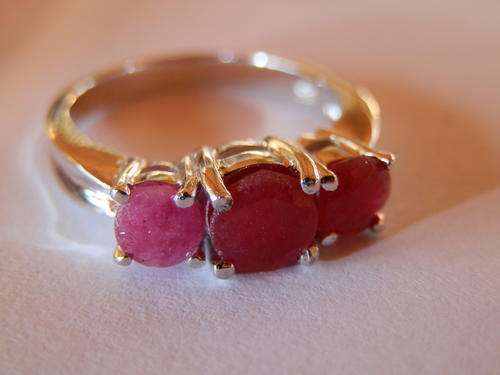 New solid sterling silver natural ruby ring - two (2) weeks to pay