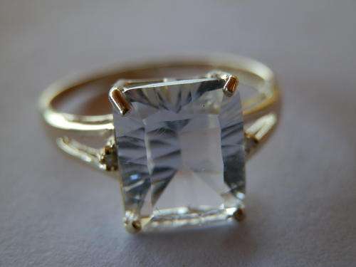 New solid 9 ct gold diamond and white topaz ring - two (2) weeks to pay