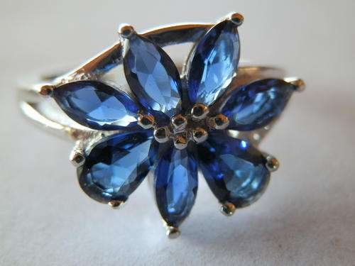 New solid sterling silver blue sapphire quartz ring - two (2) weeks to pay