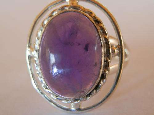 New solid sterling silver natural amethyst ring - two (2) weeks to pay