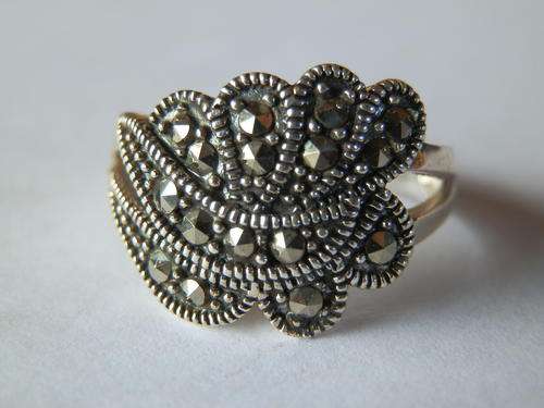 New solid sterling silver marcasite ring - two (2) weeks to pay