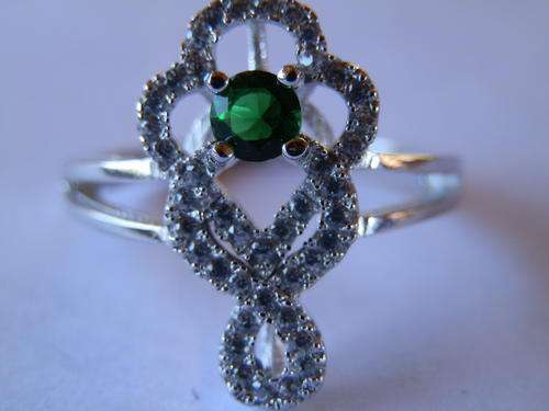 PRICE REDUCED!! New sterling silver emerald quartz and topaz ring - thirty (30) days to pay