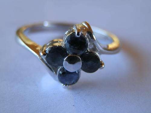 New solid sterling silver blue sapphire ring - thirty (30) days to pay