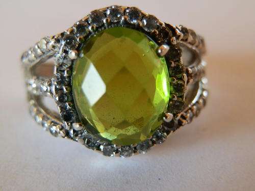 Sterling silver - 5 gram - peridot quartz and topaz ring - thirty (30) days to pay