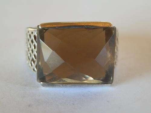 Heavy - 9.3 gram - Sterling silver smoley topaz ring  - thirty (30) days to pay
