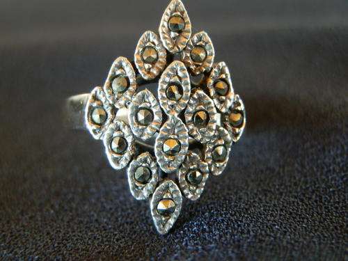 Sterling silver - 4.7 gram - marcasite ring - thirty (30) days to pay