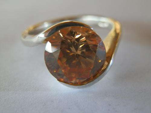 New solid sterling silver - 6.4 gram - citrine ring - thirty (30) days to pay