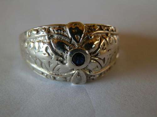 Sterling silver blue sapphire ring - thirty (30) days to pay