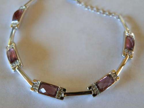Good weight - 6.8 gram - new sterling silver amethyst bracelet - thirty (30) days to pay