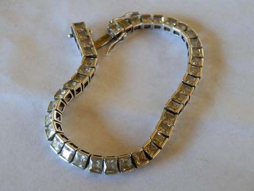 STOCK CLEARANCE!!  Heavy - 16.7 gram - sterling silver tennis bracelet - thirty (30) days to pay