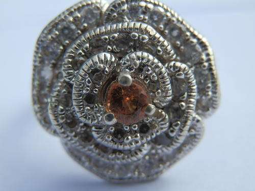 ANNUAL CLEARANCE!! Sterling silver - 7.6 gram - orange sapphire ring