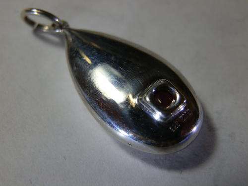 Sterling silver ELLE ruby teardrop pendant - thirty (30) days to pay