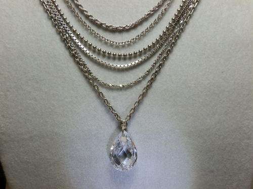 Sterling silver ELLE topaz and ruby necklace - thirty (30) days to pay