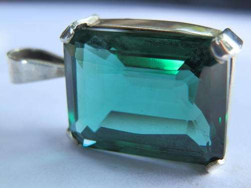 New solid sterling silver green amethyst pendant - thirty (30) days to pay