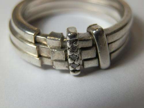 Sterling silver 3-in-one diamond ring - thirty (30) days to pay