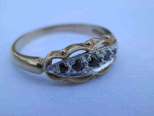 9 ct Yellow gold (2.9 g) blue sapphire ring - thirty (30) days to pay