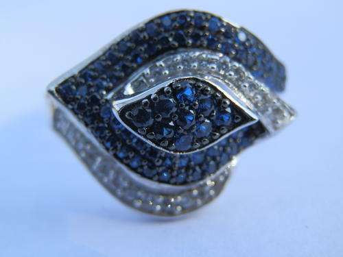 New sterling silver sapphire and topaz ring - thirty (30) days to pay