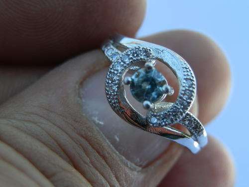 Sterling silver blue zircon ring - thirty (30) days to pay