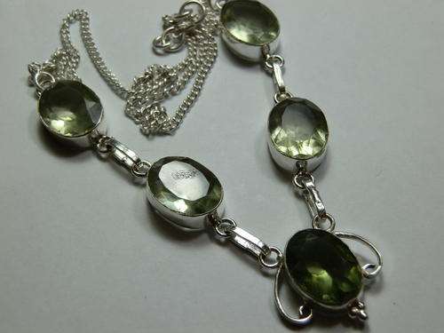 New sterling silver green amethyst necklace - thirty (30) days to pay