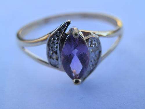 New 9 ct gold amethyst and diamond ring - thirty (30) days to pay