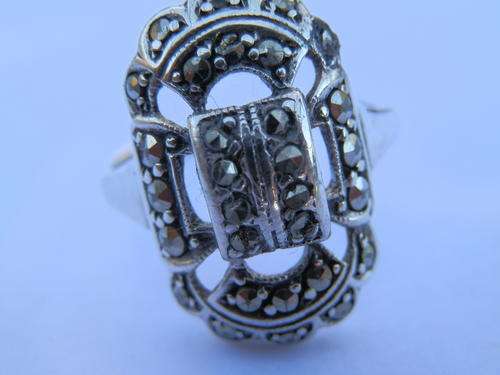 Vintage sterling silver marcasite ring - thirty (30) days to pay