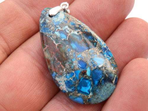 New sterling silver blue copper turquoise pendant - thirty (30) days to pay