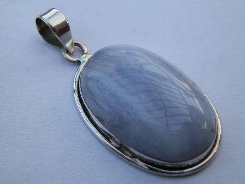 New sterling silver blue lace agate pendant - thirty (30) days to pay