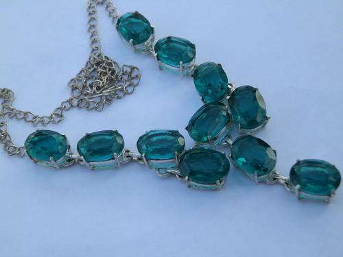 New sterling silver Paraiba green quartz necklace - seven (7) days to pay