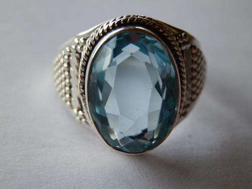 Sterling silver blue topaz ring - thirty (30) days to pay