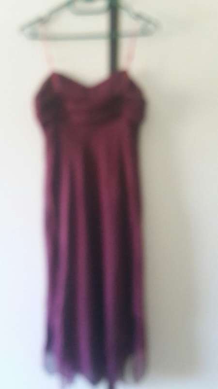 Sleevless Maroon Handkerchief style Dress