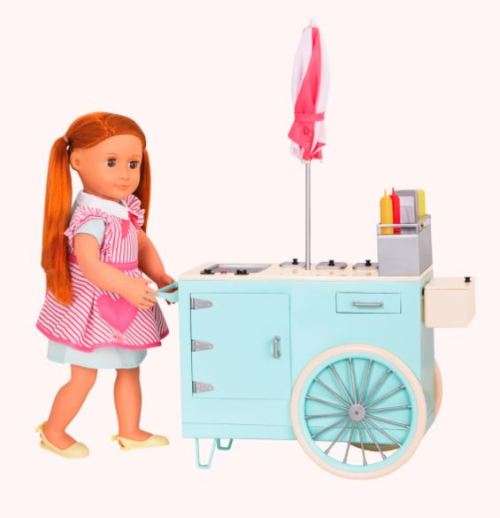 Our Generation Retro Hot Dog Cart With Accessories