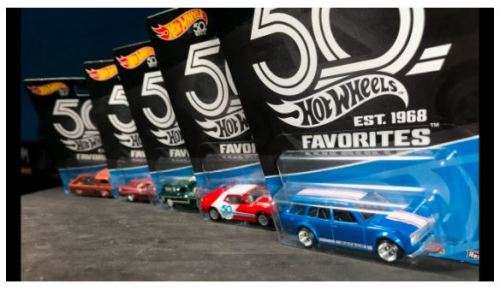 Hot Wheels 50th Anniversary Favorites Premium Set of 5 Diecast Cars