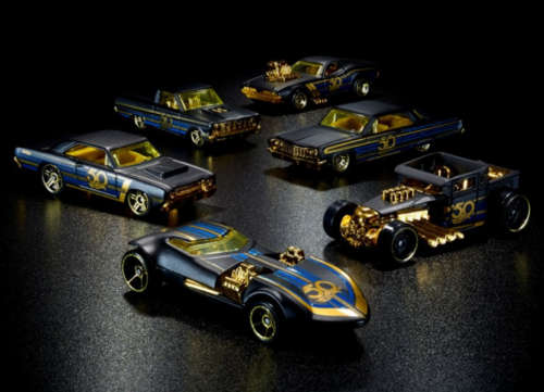 Hot Wheels 50th Anniversary Black and Gold Collection - Collectors Edition 2018 Set of 7 cars