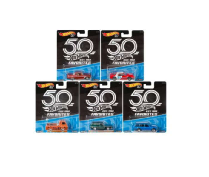 Hot Wheels 50th Anniversary Favorites Premium Set of 5 Diecast Cars