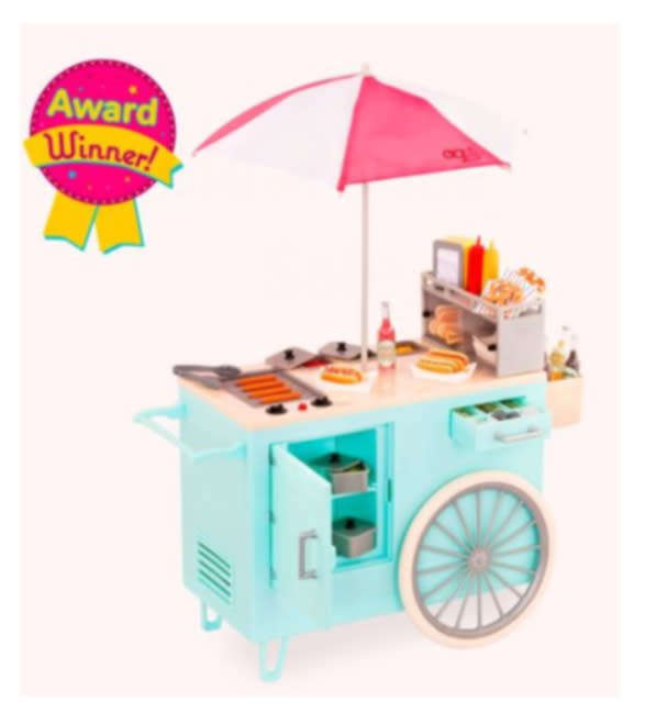 Our Generation Retro Hot Dog Cart With Accessories