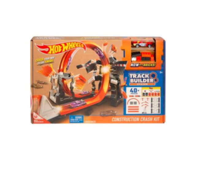 Hot Wheels Track Builder Construction Car Kit, 40+ Pieces, 1 Free Car