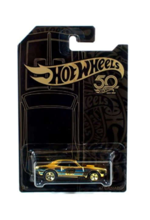 Hot Wheels 50TH Anniversary Black and Gold Series `67 Camaro Chase Model Car