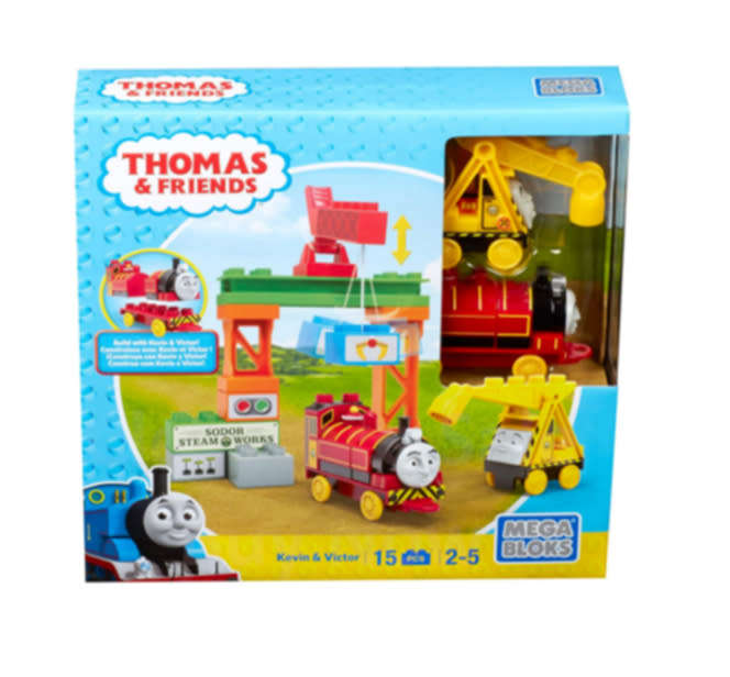 Mega Bloks Thomas & Friends Kevin & Victor Construction Site Collectible (15 Pieces)