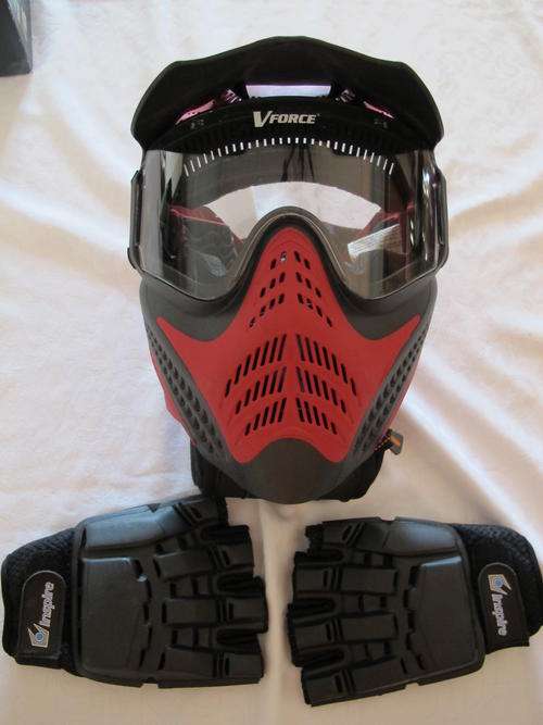 V-FORCE FULL FACE PAINTBALL MASK PLUS FREE GLOVES