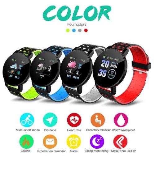 Bluetooth Fitness Smart Watch (Black / Green)