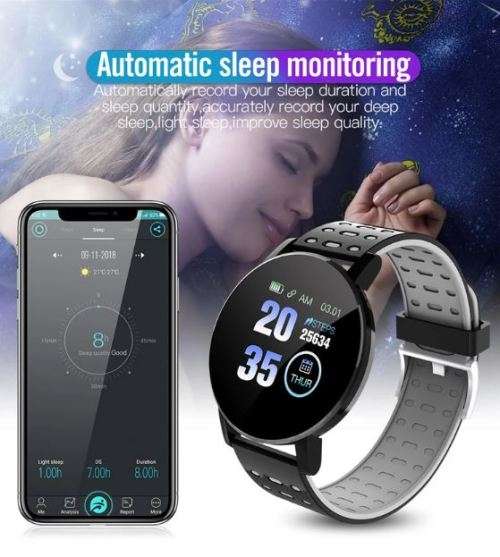 Bluetooth Fitness Smart Watch (Black / Green)