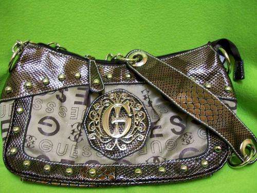 Guess Handbag(Beige/Brown Designer Guess Handbag)