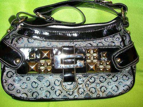 Very Stylish Guess Handbag(Black with Silver)